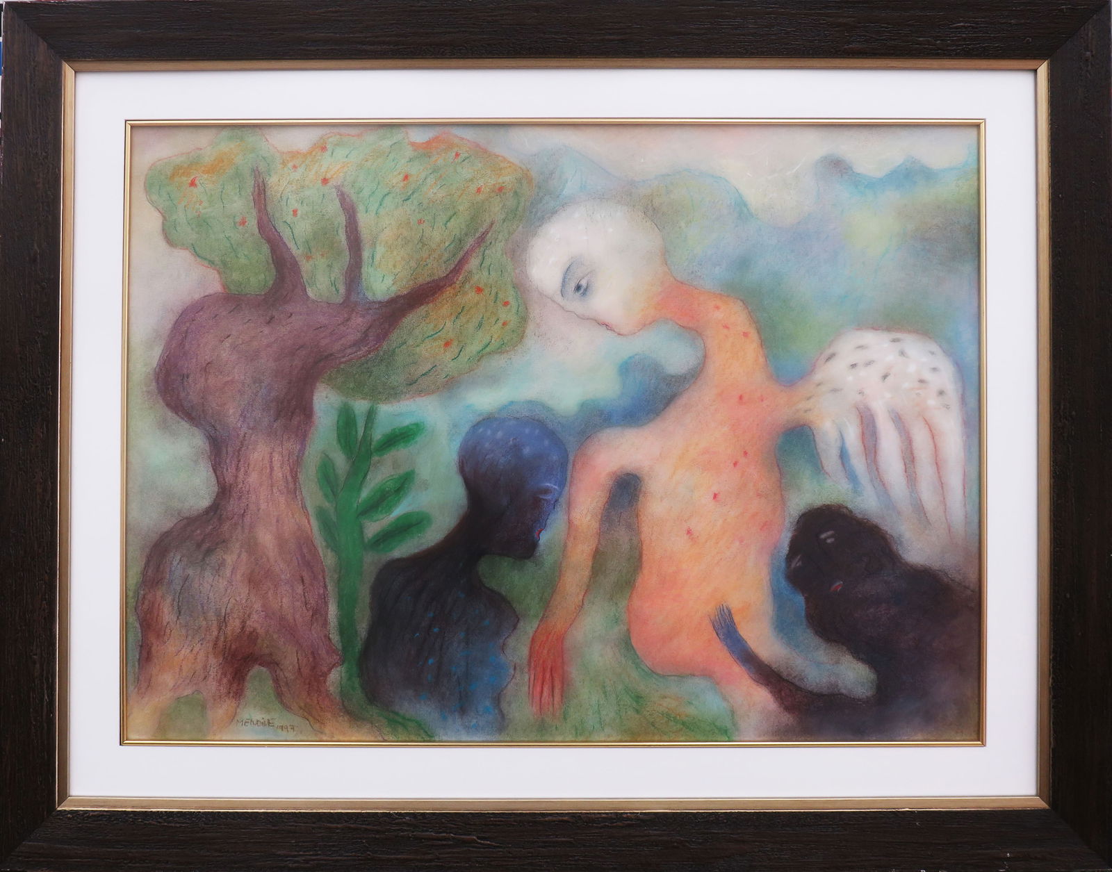 Manuel Mendive Surrealist Pastel Drawing (1 of 3)