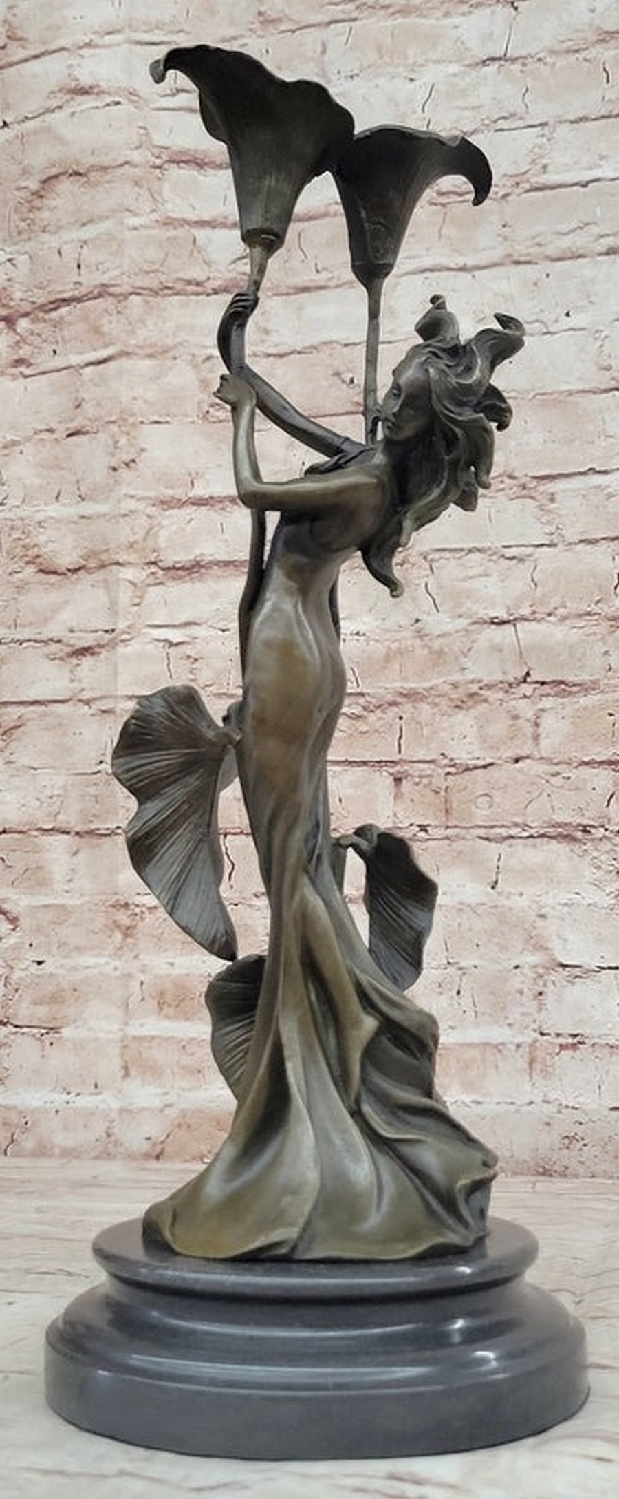 Art Deco Sculpture Goddess of Beauty Woman Bronze Statue Figurine (1 of 4)