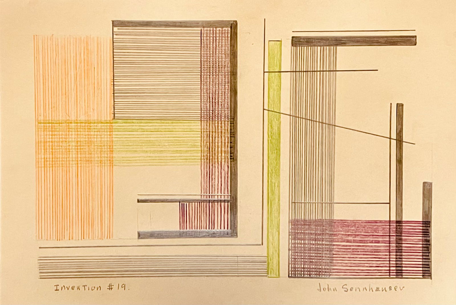 John Sennhauser: Mix media n Paper. 23" x 34 cm