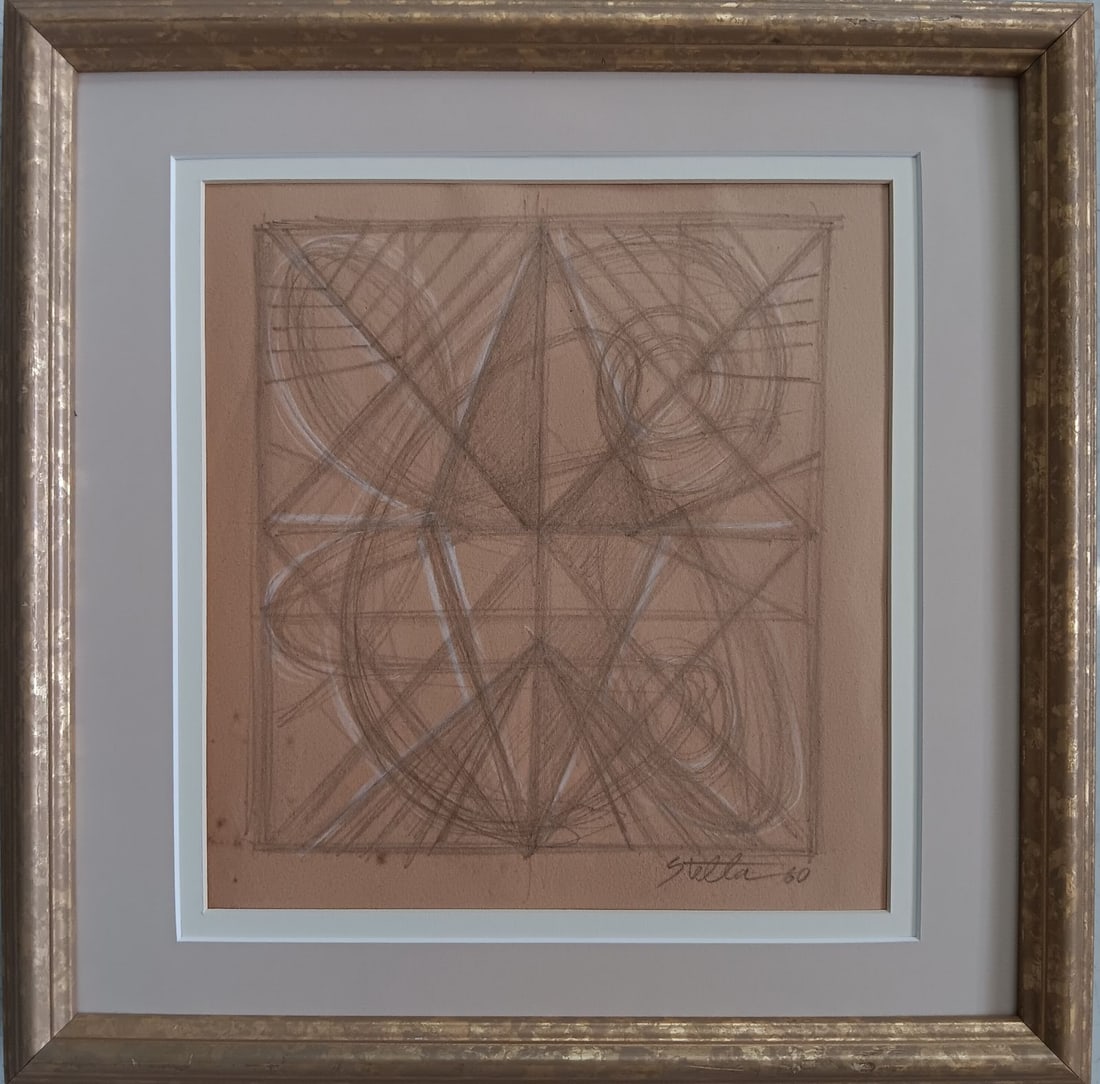 Frank Stella: Pencil on Paper. 12 x 12"