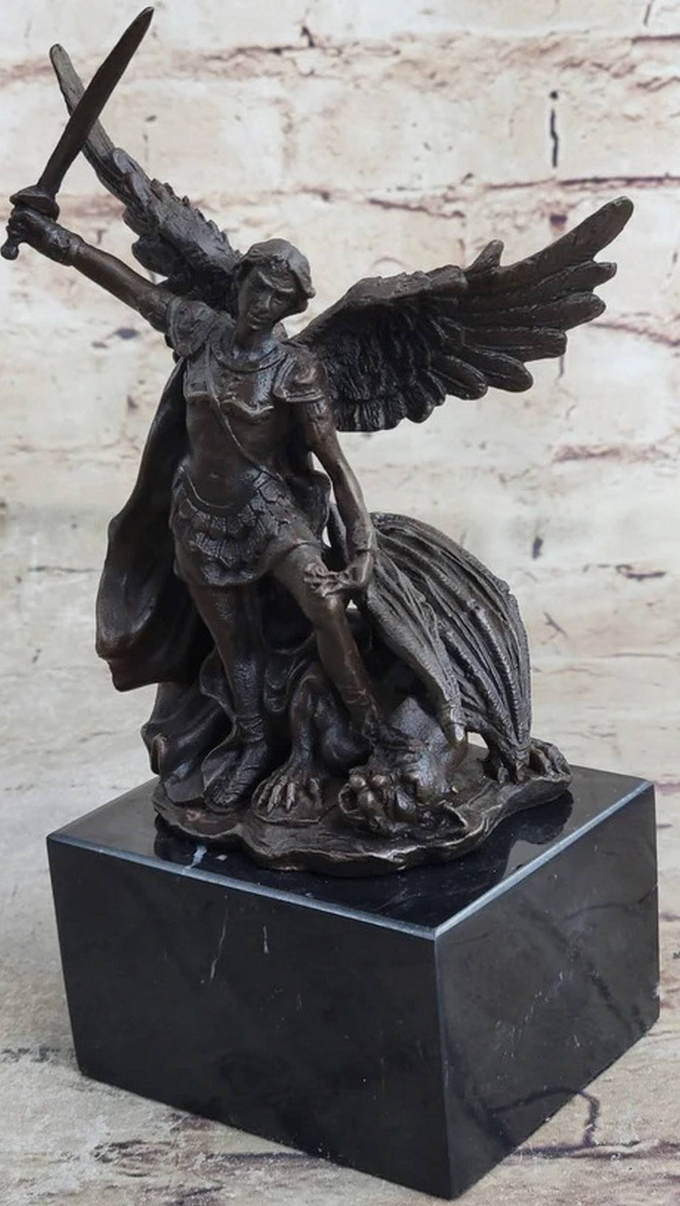 Signed Original Valli Religious Church St.Michael Lucifer Bronze (1 of 4)