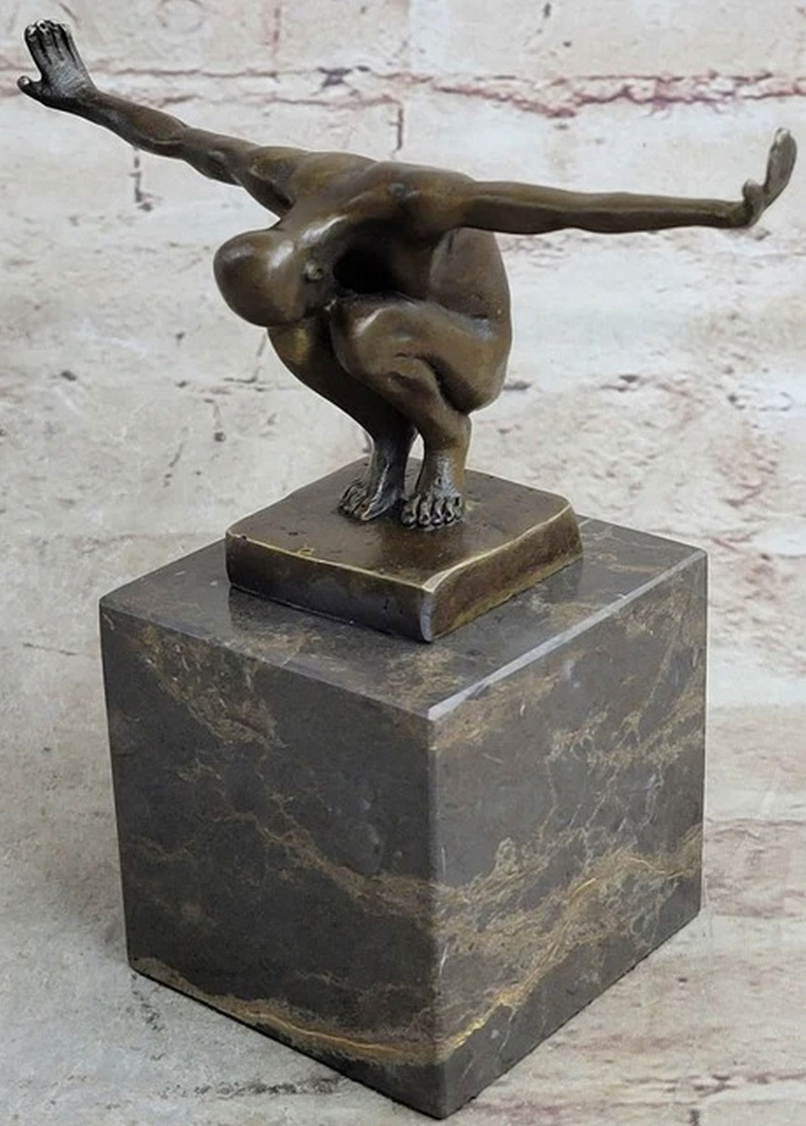Signed Original Miguel Lopez (Milo) The Athlete Bronze Sculpture Figurine Figure (1 of 4)