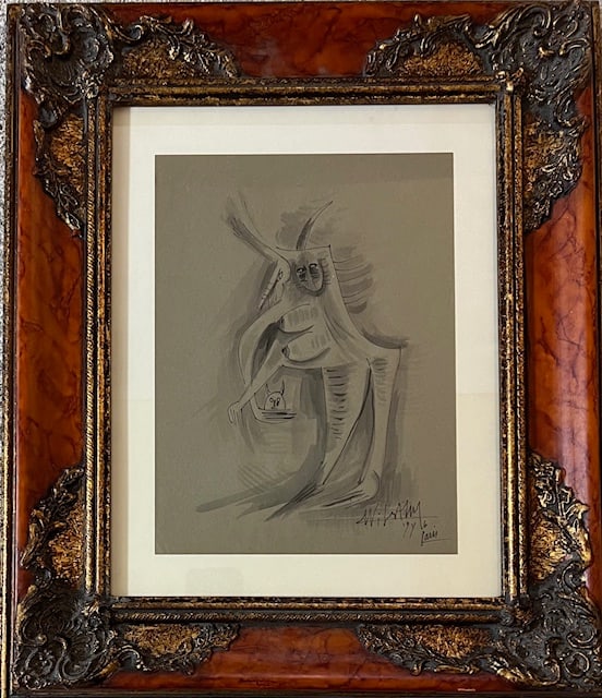 Wifredo Lam watercolor atrib (1 of 1)