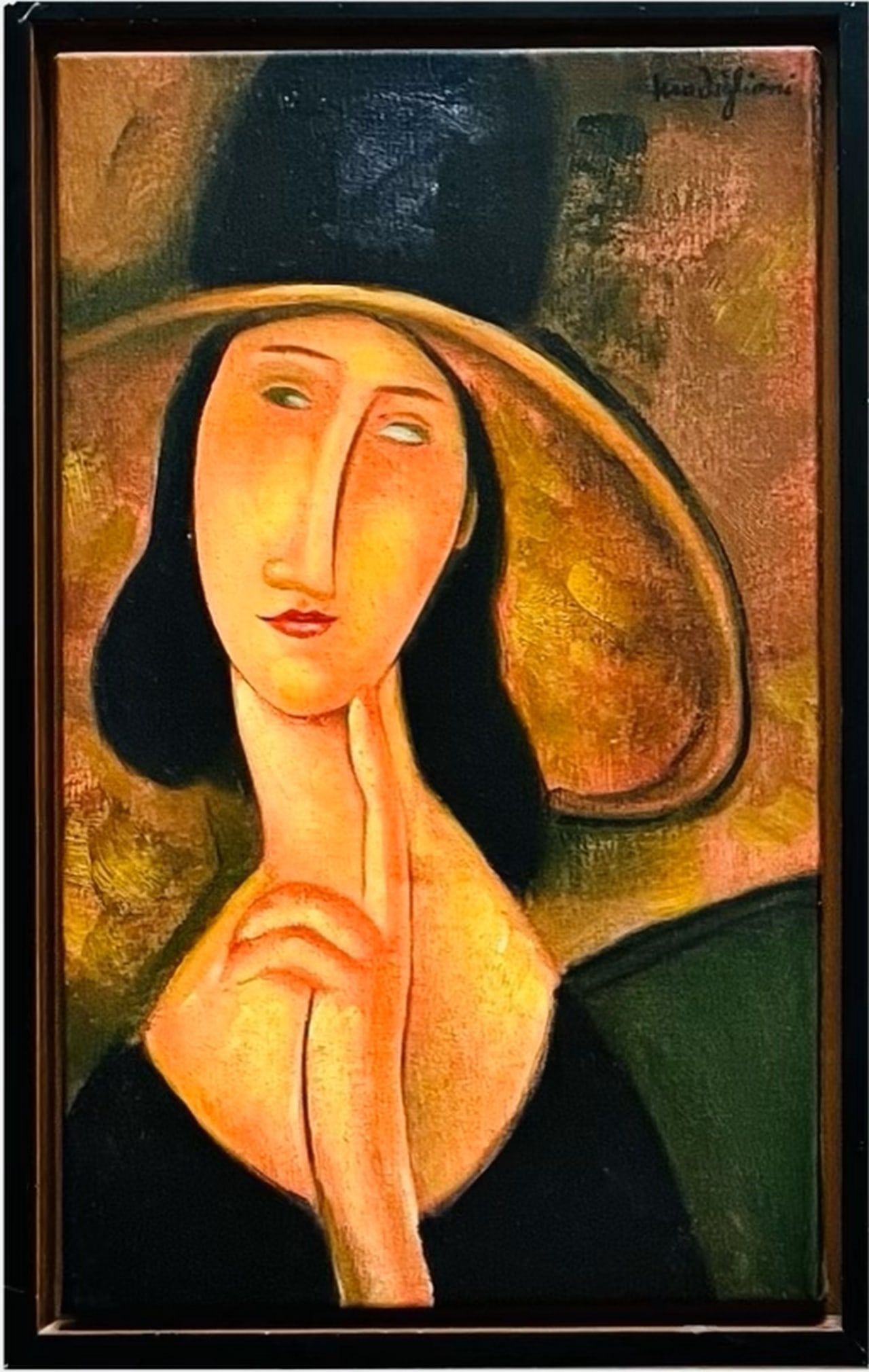 Amadeo Modigliani (Manner): Oil on Canvas 50 x 30 cm.