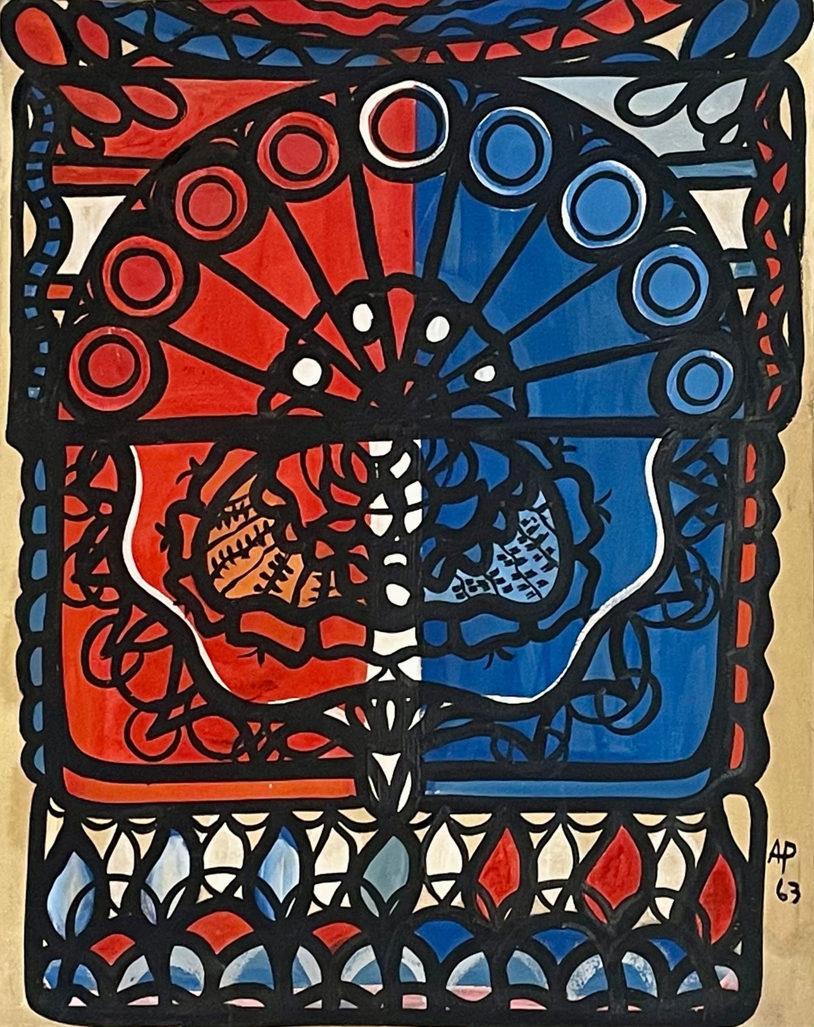 Amelia Pelaez (1963): Gouache/cardboard 22.5 " x 17.8"