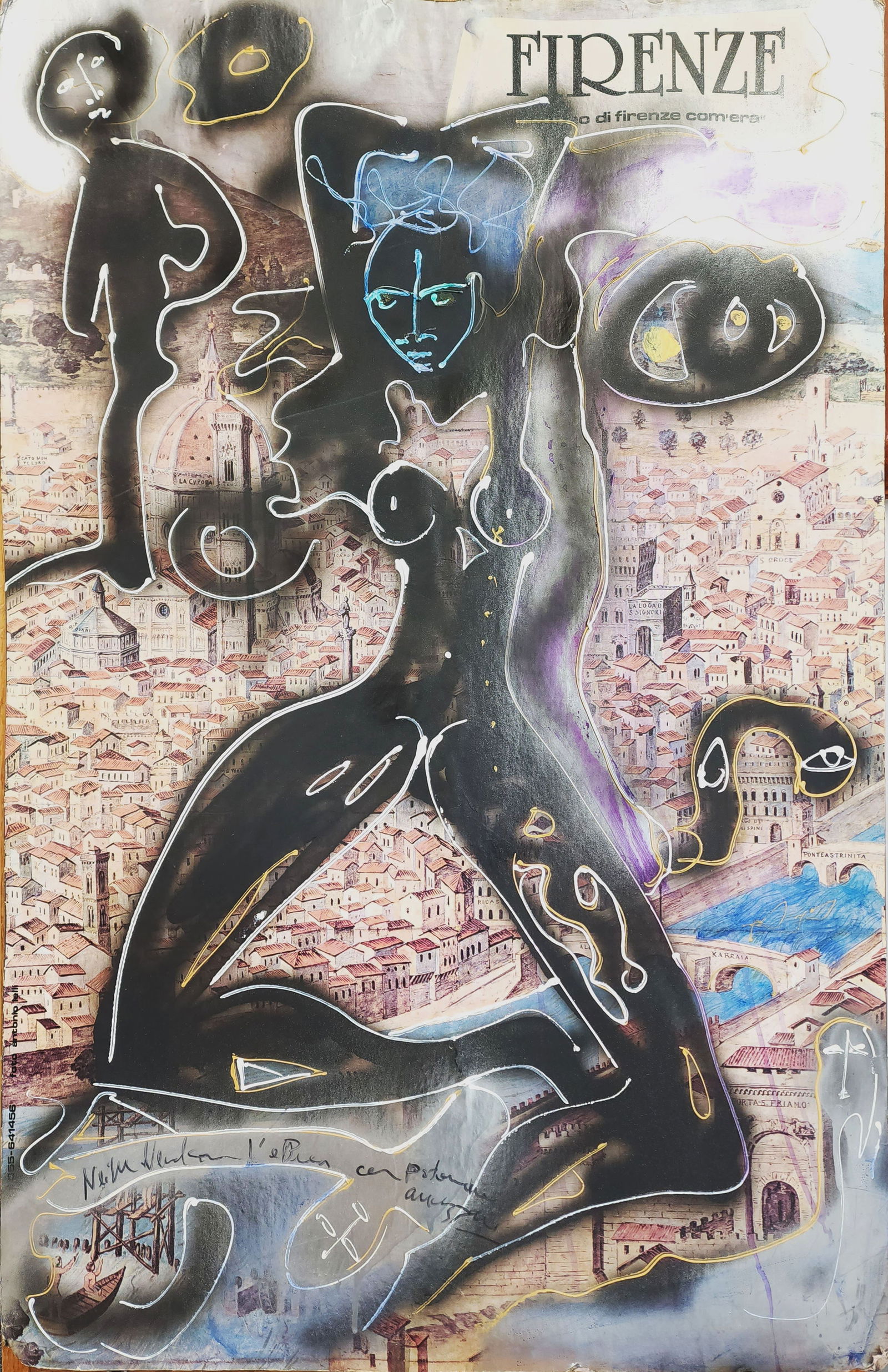 Mixed Media On Board Modern Unknown artist (1 of 3)