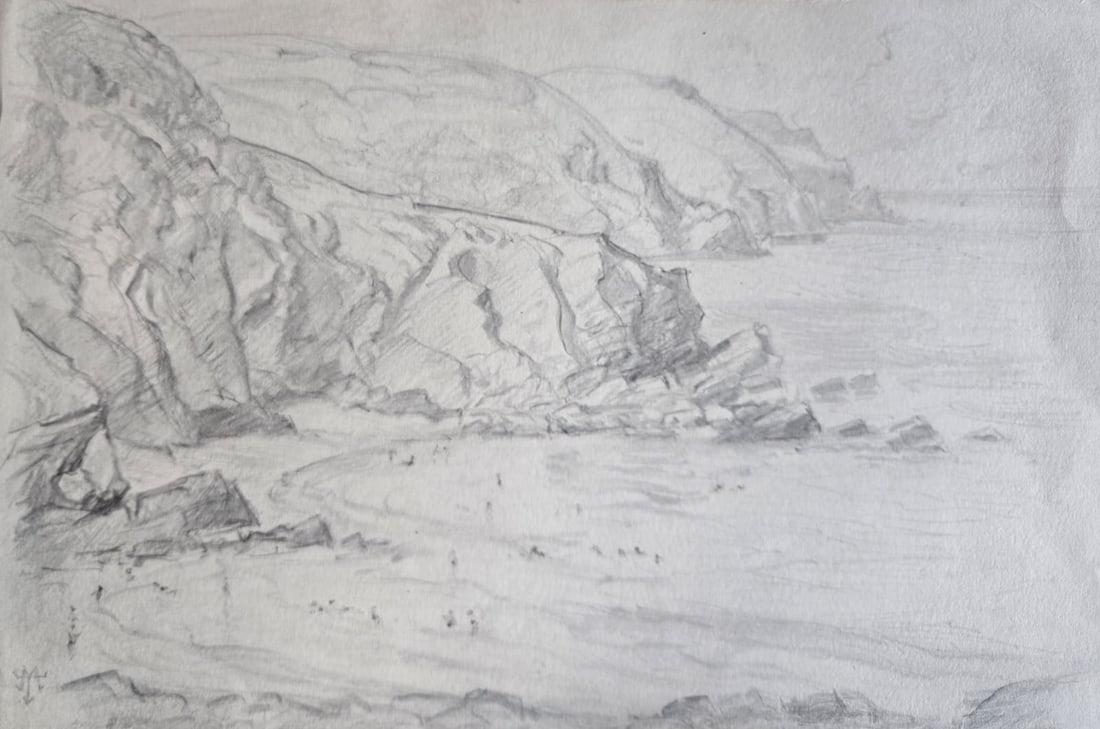 Thomas Moran Atrib: Pencil on Paper. 9.5" x 14.5"