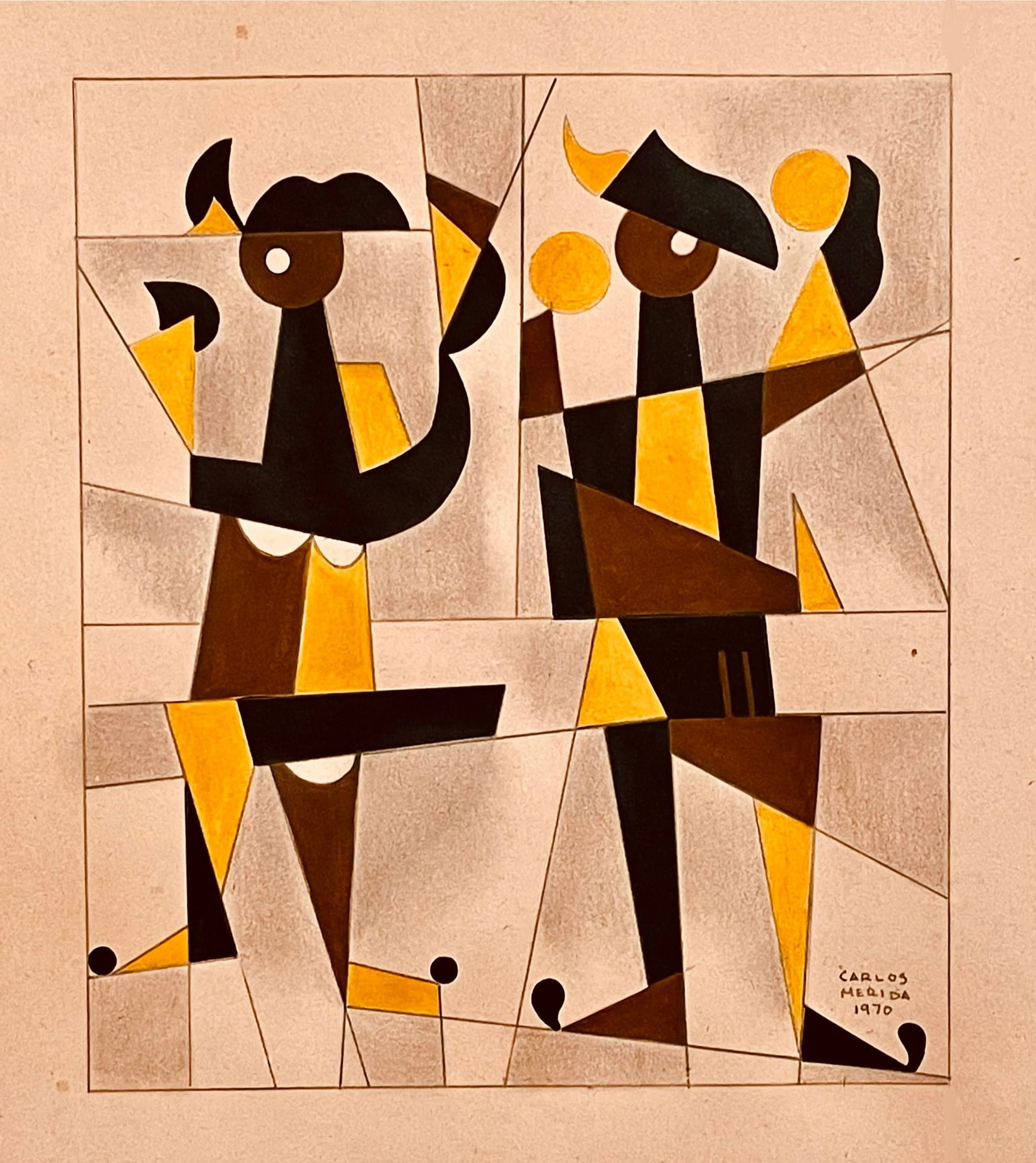 Carlos Merida: Goache and Graphite on Cardboard. 31.5 x 27 cm.