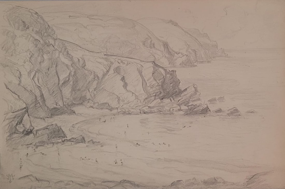 Thomas Moran Atrib: Pencil on Paper. 9.5" x 14.5"