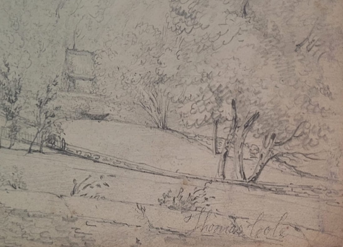 Thomas Cole Atrib: Pencil on paper. 8"x 10.5"