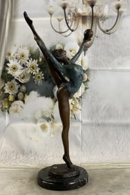 COLLET' GYMNAST BALANCING BALL BRONZE SCULPTURE