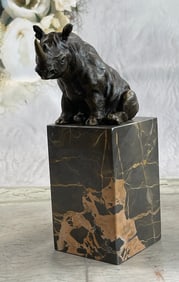 Milo Rhino Marble Base Bookend Bronze