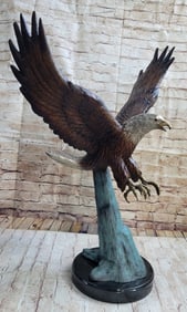 J.MOIGNIEZ EAGLE PATRIOTIC BRONZE MARBLE STATUE