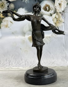 Flapper Art Deco Bronze Statue