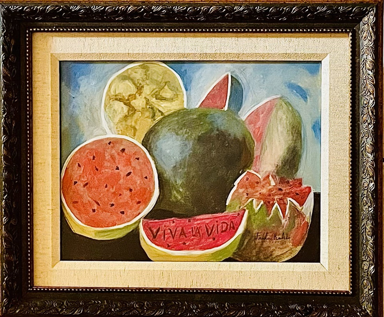 Frida Kahlo (Manner of): 10 x 14 inches. Mix media on cardboard.