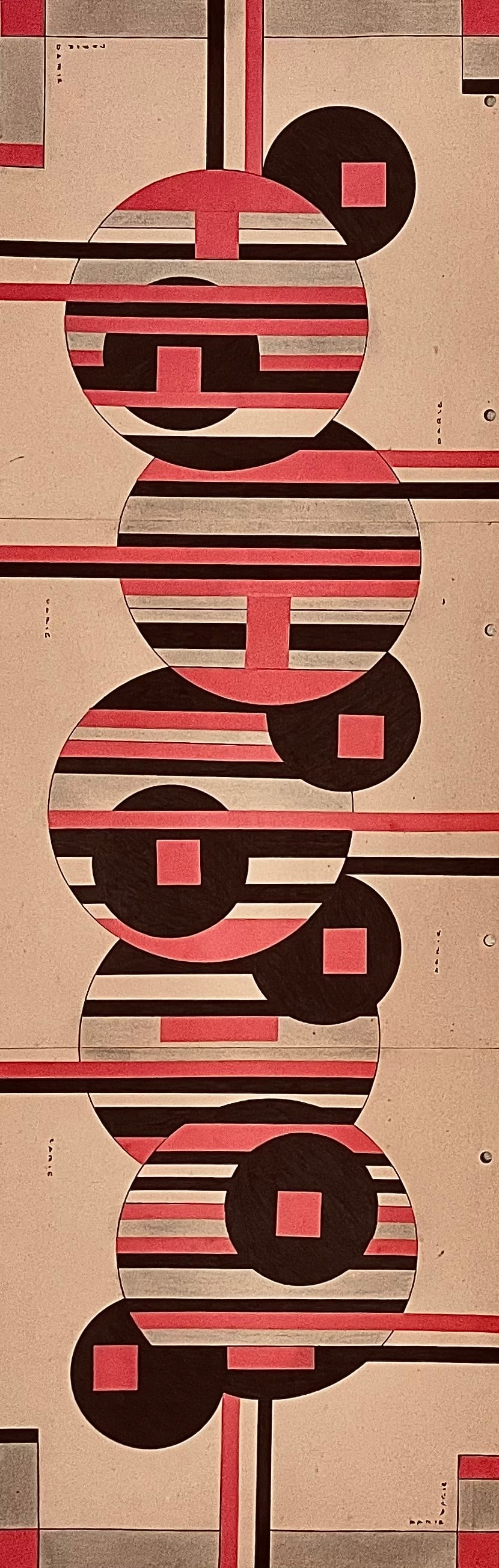 Sandu Darie: 95 x 30 cm . Collage Ink and Graphie on Cardboard. COA