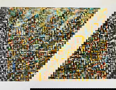 Rene Portocarrero atrib: 22 x 30 inches. Screen printing/ thick textured. Cardstock