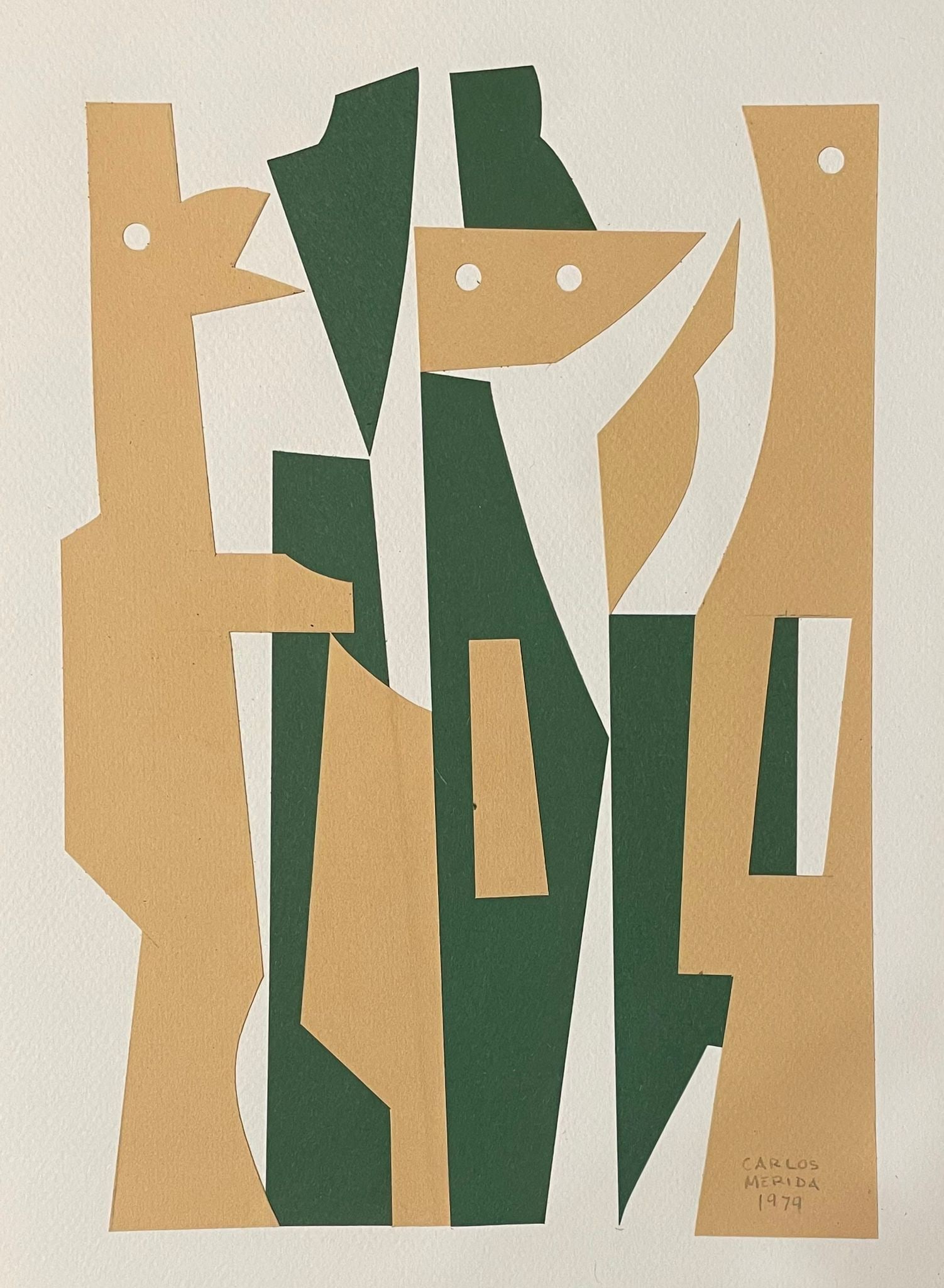 Carlos Merida atrib: 12.5 X 9.5 INCHES. Collage on Cardboard.