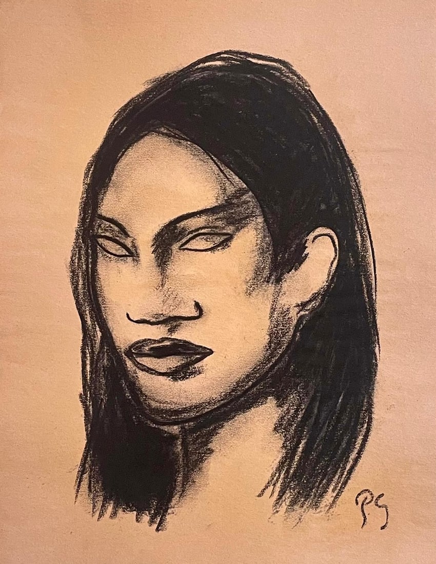 Paul Gauguin: Sketch. Coal on paper. 11 x8 inches.