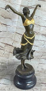 Paul Philippe ''Russian Dancer'' Vintage reproduction bronze: Bronze Dimensions with Marble Base: Height 18" X Width 10"Marble Dimensions: Diameter 5"Height without base:15"Weight:12 LBSOriginal or Reproduction: Reproduction
