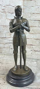 Medieval European Knight Heavy Armor Bronze: Total Dimensions: Height 14'' x Width 5''Approximate Weight: 8 LBSOriginal Reproduction: Reproduction