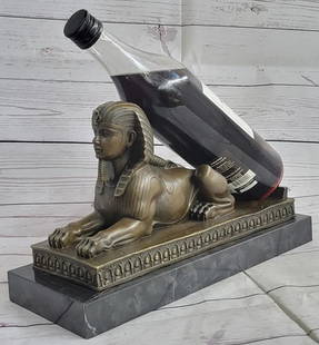 Egyptian Sphinx Bronze Sculpture Statue Miniature Replica Handmade Signed Milo 8" x 13": Total Dimensions: Height 8'' x Width 13''Approximate Weight: 15 LBSOriginal Reproduction: Original