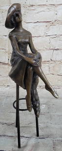 RARE FASHION MODEL SITTING ON CHAIR SCULPTURE STATUE: Total Dimensions: Height 10'' x Width 4''Approximate Weight: 4 LBSOriginal Reproduction: Reproduction
