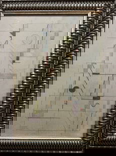 Carlos Merida atrib: Mexican art Carlos Merida color pencil