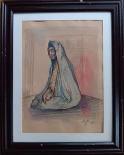 Francisco Zuniga: Watercolor and Pencil on Paper. 1971. 11 x8
