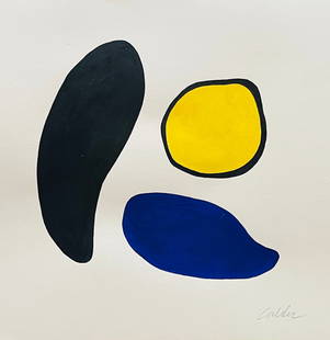 Alexander Calder Atrib: Gouache on cardboard. 13 x 13 inches