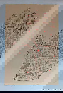 Carlos Estevez: Lithograph 11/35 private ciry . 22 x 15" 2013