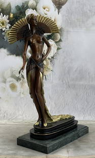 J. Erte Art Deco Dancer Bronze Sculpture: Bronze Dimensions with Marble Base: Height 16" X Width 9.5"Marble Dimensions:9.5" X 5"Height without base:15"Weight:12 LBSOriginal or Reproduction: Reproduction