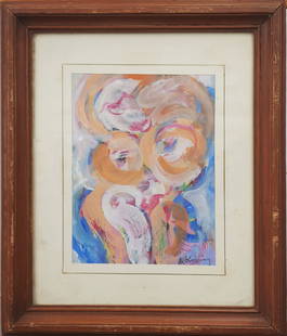 manner of Willem DE KOONING (1904-1997): gouache on paper 10.50" x 8" excellent condition