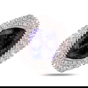 7.86ct Tanzanite and 0.69ctw Diamond Platinum Ring (GIA CERTIFIED): One polished, stamped, and tested platinum ring marked Oscar Friedman. The ring is mounted with: 1 genuine GIA certified tanzanite center stone weighing 7.86 carats, and 58 genuine round diamonds weig