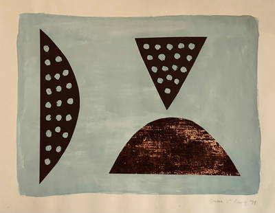 Breon O' Casey: Attrib. 14 X 12" Gouache. Collage on Cardboard.