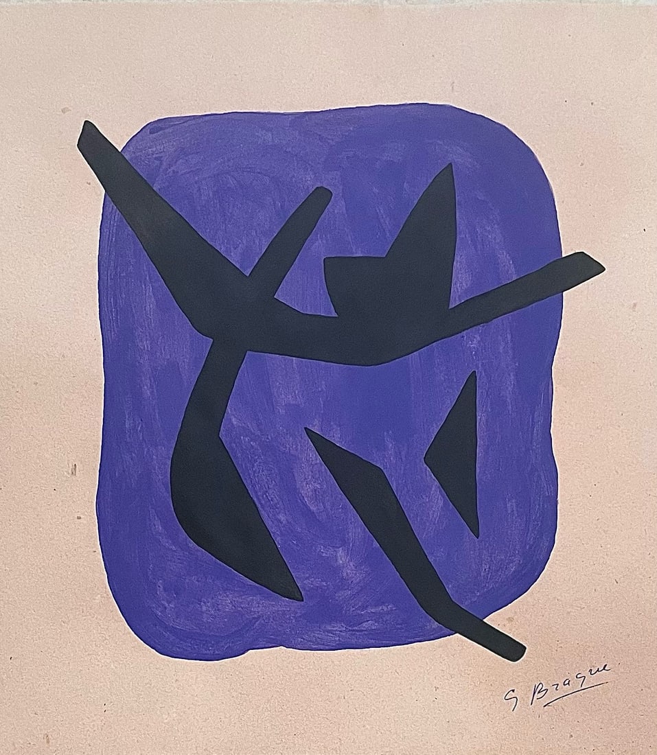 George Braque: 12 x 12 inches. Gouache on cardboad