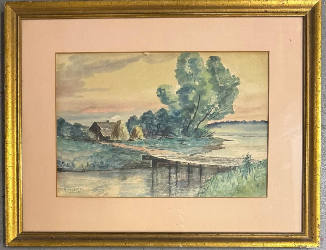 Mildred Bernice Nungester Wolfe Manner of: Watercolor/paper 7 5/8 x?11?1/2?