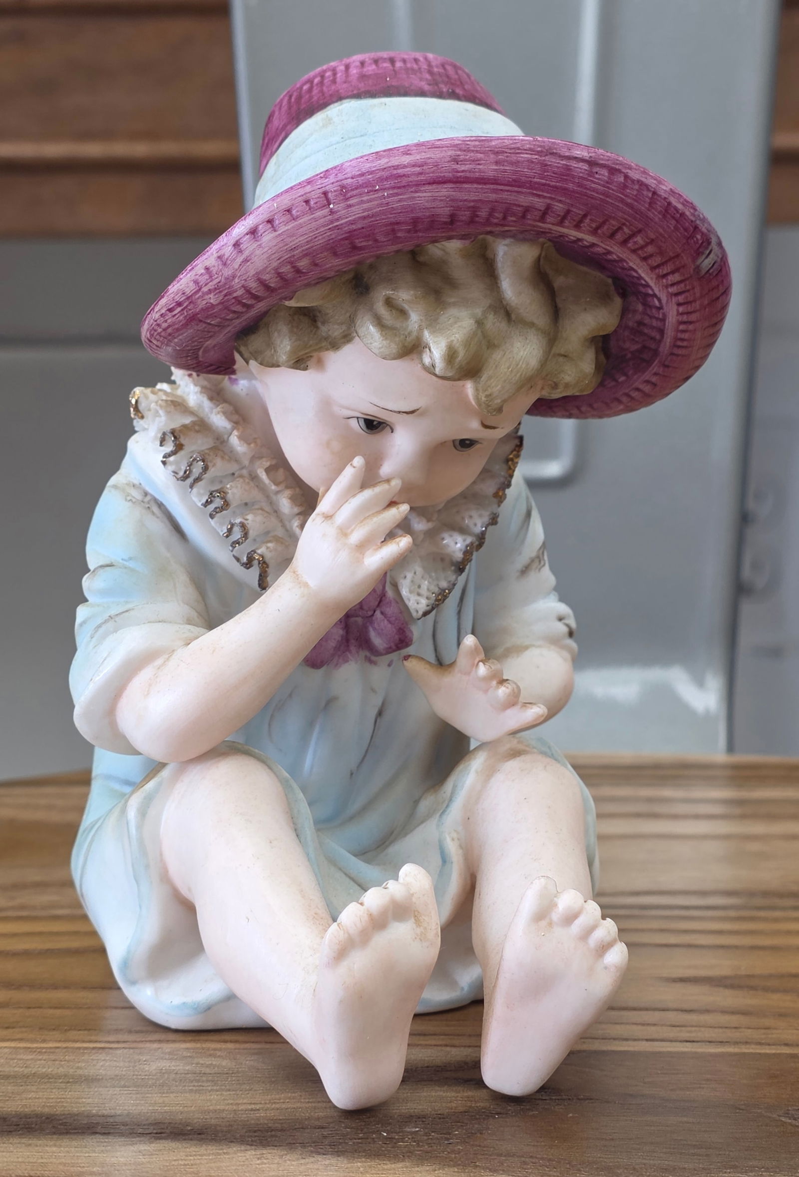 Vintage Piano Girl Figurine Night Light #4461 Arnart Japan Bisque Lace Trim: excellent condition