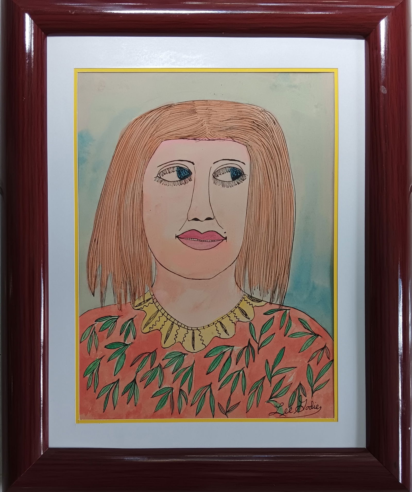 Lee Godie: water color and ink on paper 12" x 8 " Attrib