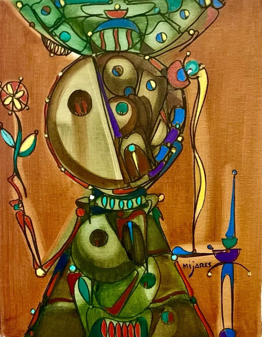 Jose Maria Mijares COA: 14 x 11 inches, Oil on canvas