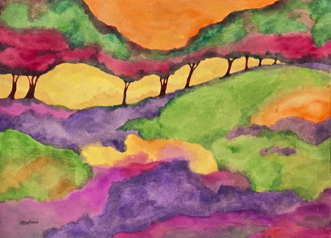 Richard Mayhew attributed: Watercolor on paper12" x 16"