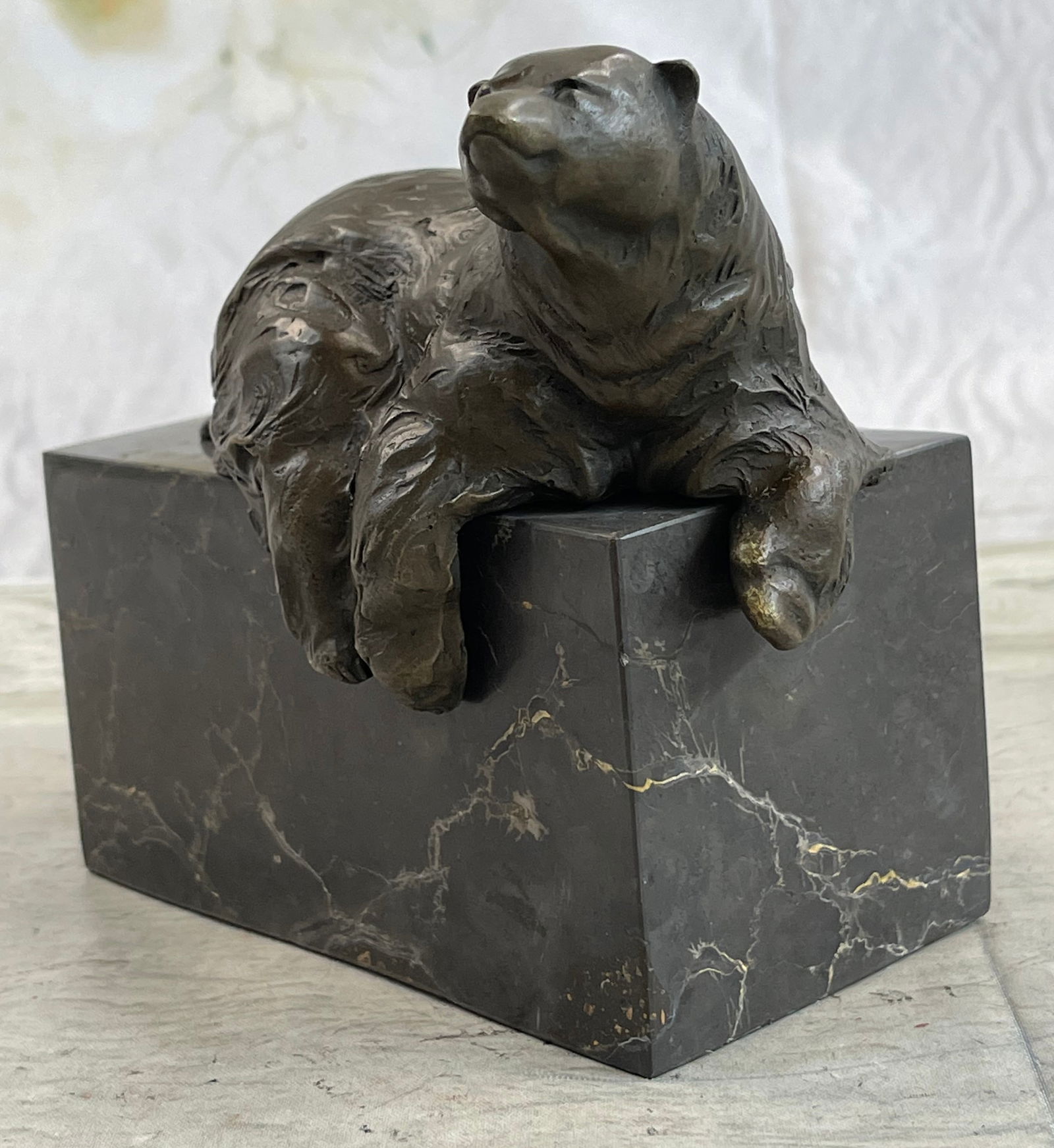 Milo Art Deco Polar Bookend Bronze: Total Dimensions: Height 5'' x Width 6''Approximate Weight: 6 LBSOriginal or Reproduction: Original