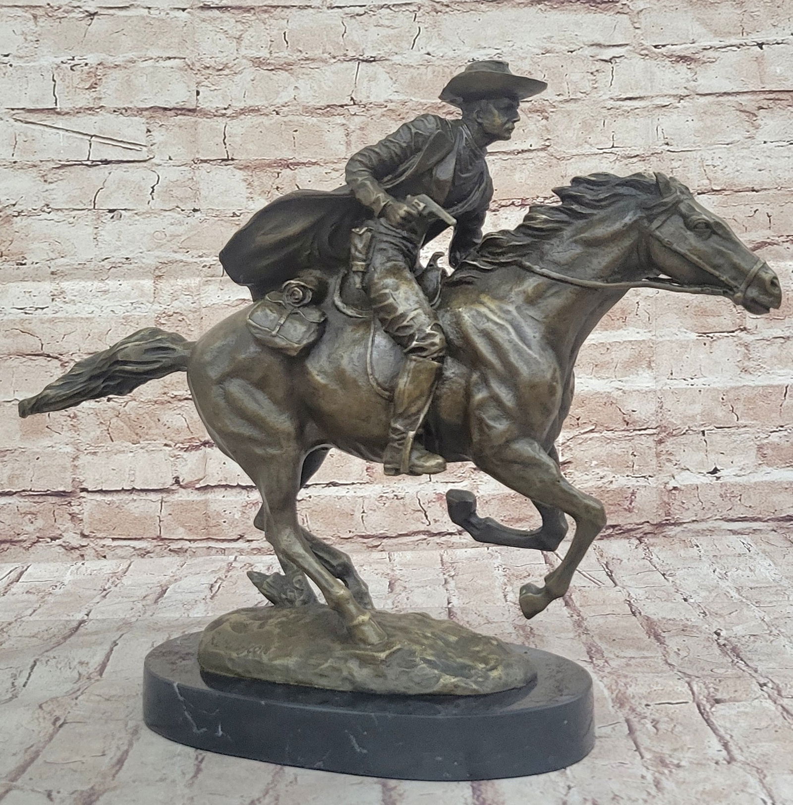 American Classic Western Cowboy Bronze Sculpture Statue Remington (1 of 5)