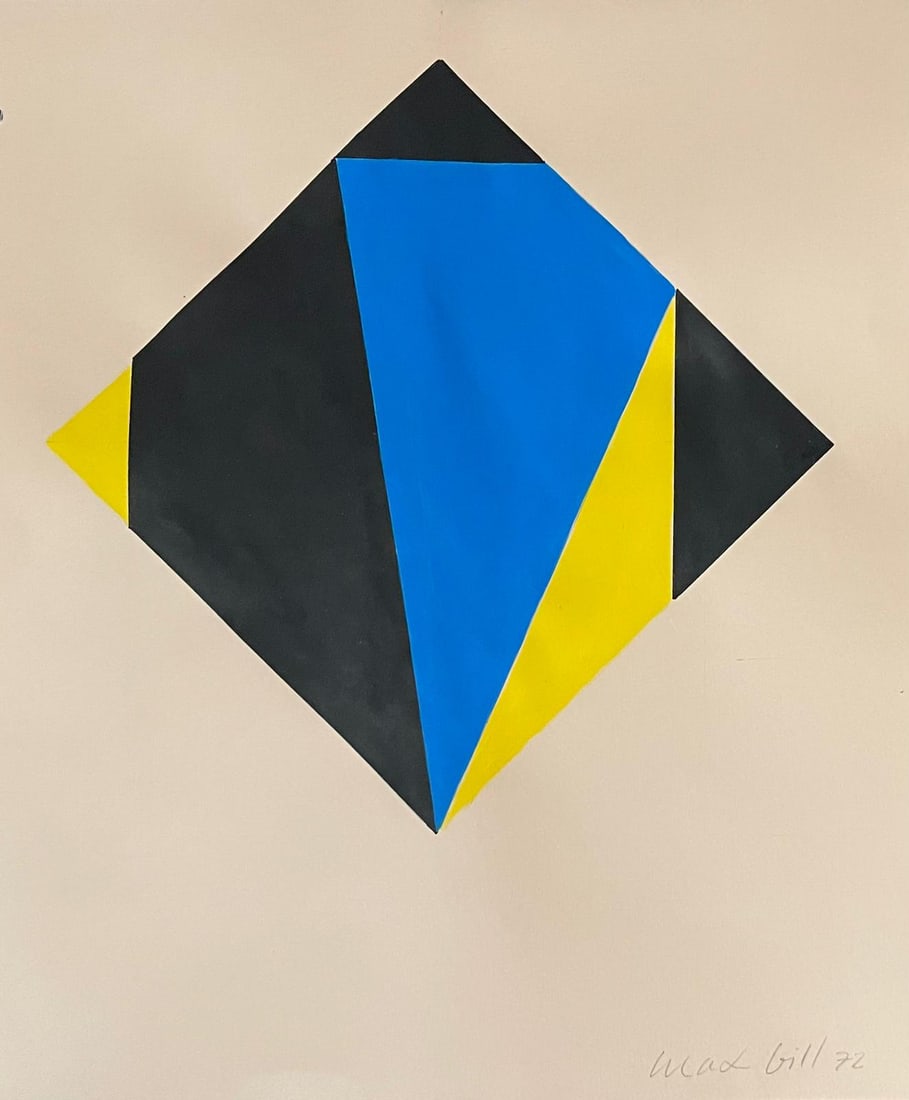 Max Bill: Gouache on cardboard. 14 x 12 inches. 1972.