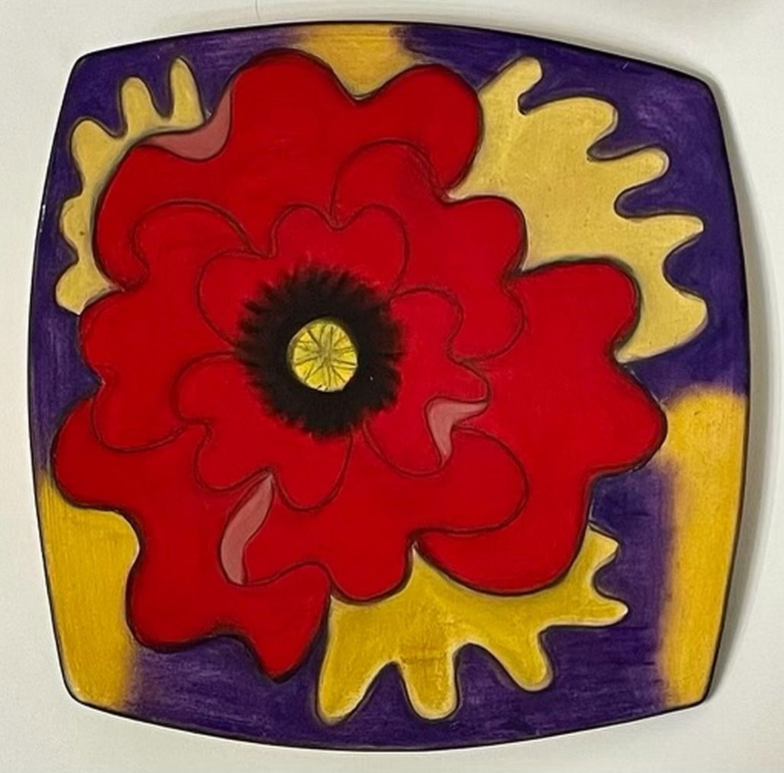 Ceramic Center Piece: signed 11 " x 11"