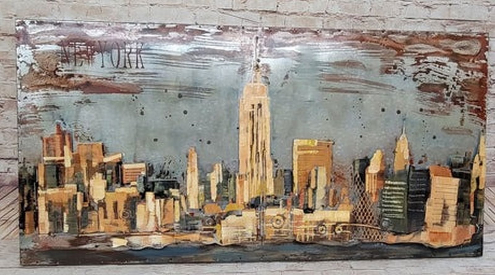 Impressionist 3D Wall Art Painting of NYC Skyline on Metal Canvas (1 of 3)