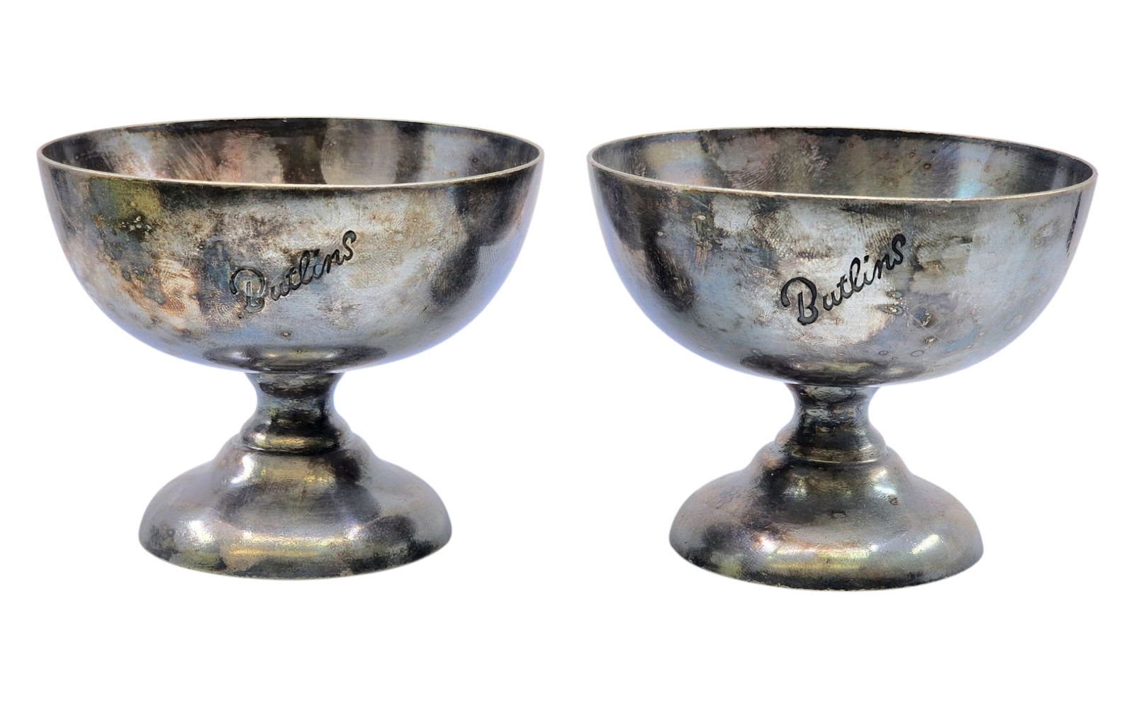 two vintage Elkington silver-plated dessert cups: excellent condition