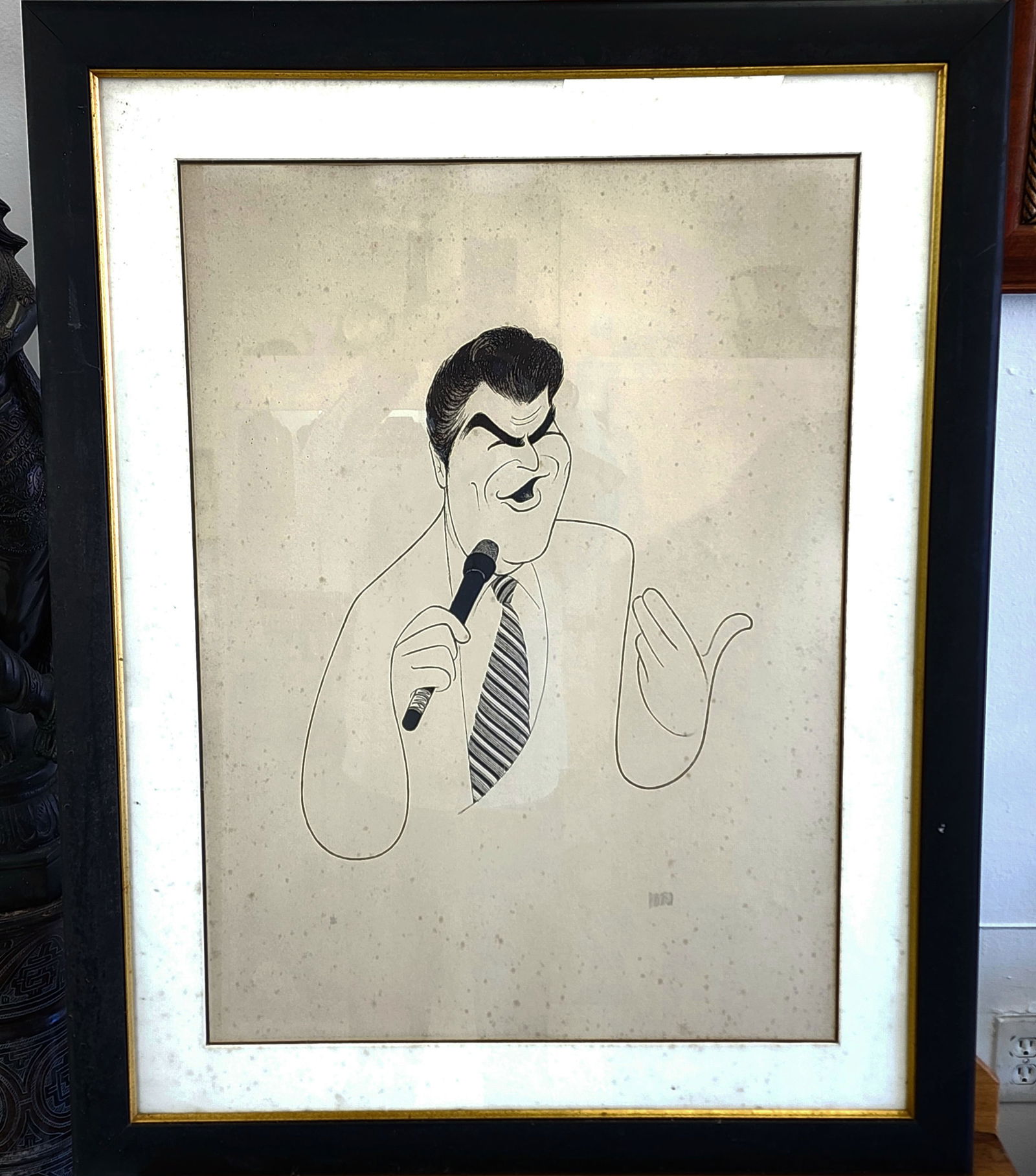 ALBERT Al HIRSCHFELD (1903-2003): "Don Francisco" 29.25" x 21.25", Number 1/60, Hand signed and framed, frame Measurements are 38.50" x 30.50", excellent condition