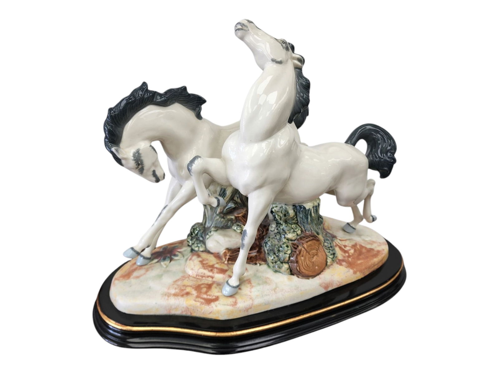 Antique Keramos rearing horse duo Austrian Art porcelain statue (1 of 6)