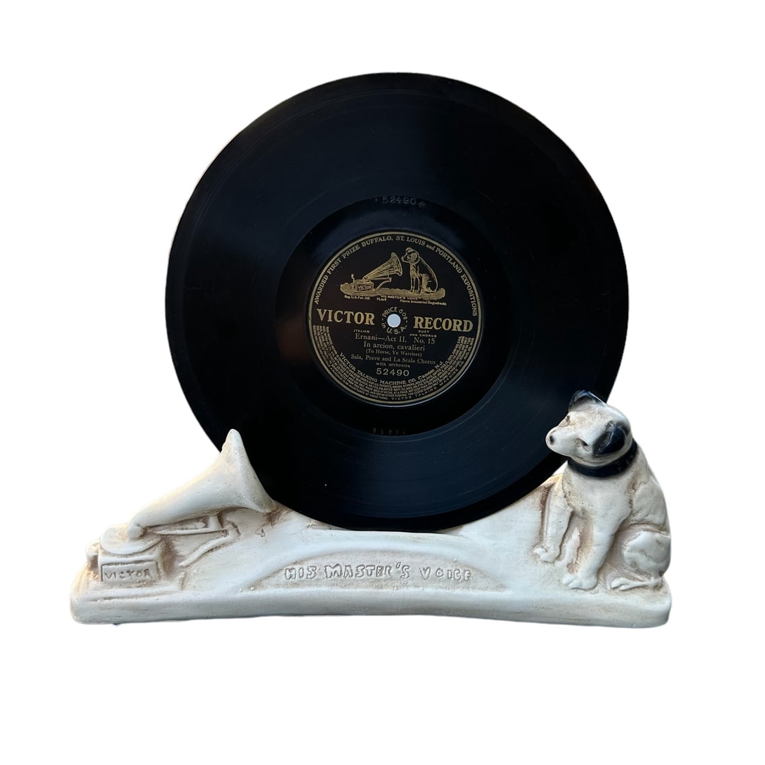 Rca Victor Record Holder Nipper Dog Phonograph Radio Statue Art Deco